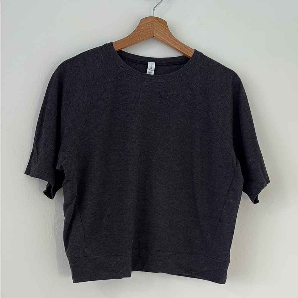 Vintage Lululemon Lab Dark Gray Short Sleeve Sweater